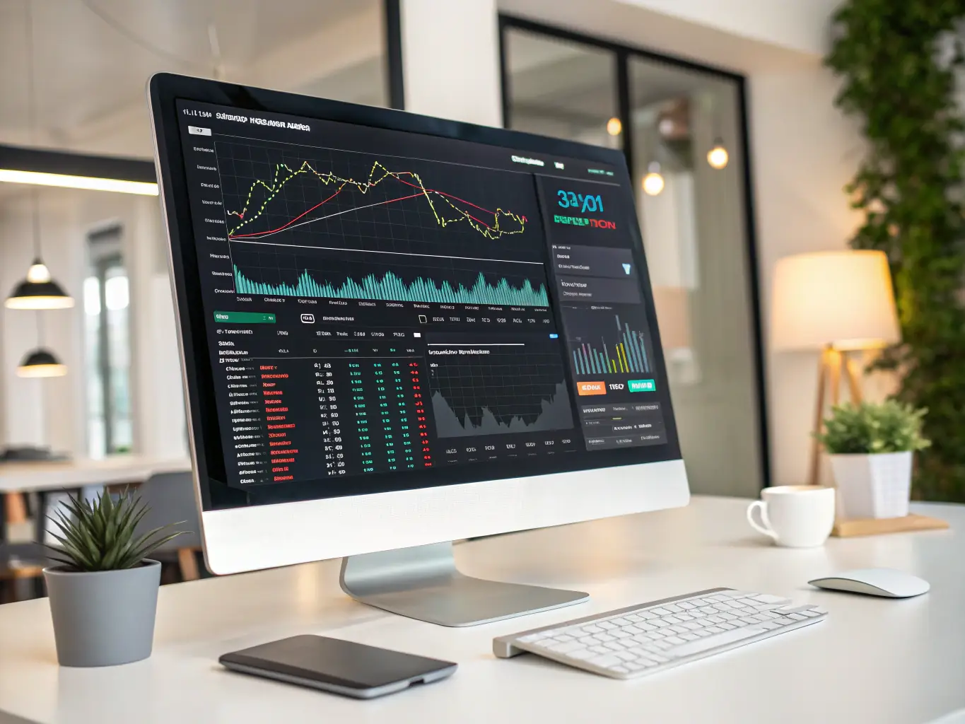 An image showing an intermediate-level trading course interface, highlighting technical analysis tools and strategy implementation, with a focus on risk management.